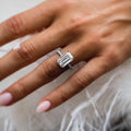 5 Ct Emerald Cut Moissanite Engagement Ring