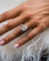 5 Ct Emerald Cut Moissanite Engagement Ring