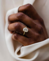 Old Mine 3 Ct Cushion Cut Moissanite Engagement Ring
