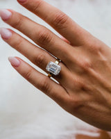 6.6 Ct Emerald Cut Moissanite Engagement Ring