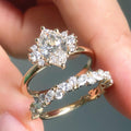 Bridal Set 3 Ct Marquise Cut Moissanite Engagement Ring