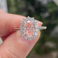 Pink 2 Ct Oval Cut Moissanite Engagement Ring
