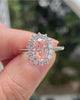 Pink 2 Ct Oval Cut Moissanite Engagement Ring