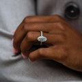 6.15 Ct Oval Cut Moissanite Engagement Ring