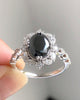 Black 2 Ct Oval Cut Moissanite Engagement Ring