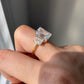 Three Stone 7.10 Ct Emerald Cut Moissanite Engagement Ring