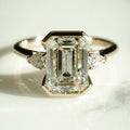 3.06 Ct Emerald Cut Moissanite Engagement Ring