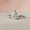 1 Ct Elongated Pear Cut Moissanite Engagement Ring