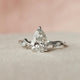 1 Ct Elongated Pear Cut Moissanite Engagement Ring