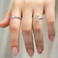 2 Ct Emerald Cut Moissanite Engagement Ring