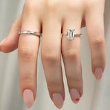 2 Ct Emerald Cut Moissanite Engagement Ring