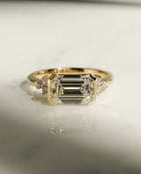 1.78 Ct Emerald Cut Moissanite Engagement Ring