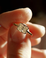 Bezel 1.10 Ct Radiant Cut Moissanite Engagement Ring