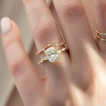 Bridal Set 3.15 Ct Cushion Cut Moissanite Engagement Ring