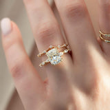 Bridal Set 3.15 Ct Cushion Cut Moissanite Engagement Ring