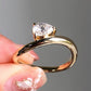 0.50 Ct Elongated Pear Cut Moissanite Engagement Ring
