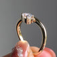 0.50 Ct Elongated Pear Cut Moissanite Engagement Ring
