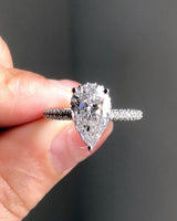 3 CT Pear Cut Moissanite Engagement Ring