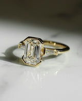 2.01 Ct Emerald Cut Moissanite Engagement Ring