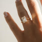3.12 Ct Emerald Cut Moissanite Engagement Ring, Emerald Cut Ring