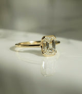 1.36 Ct Emerald Cut Moissanite Engagement Ring