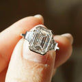 3.83 Ct Emerald Cut Moissanite Engagement Ring