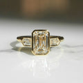 1.61 Ct Emerald Cut Moissanite Engagement Ring