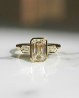 1.61 Ct Emerald Cut Moissanite Engagement Ring