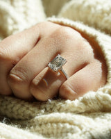 4.01 Ct Emerald Cut Moissanite Engagement Ring
