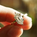 2.25 Ct Hexagon Cut Moissanite Engagement Ring