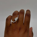 2 Ct Elongated Pear Cut Moissanite Engagement Ring