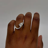 2 Ct Elongated Pear Cut Moissanite Engagement Ring