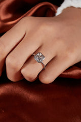 Bezel Set 3 Ct Asscher Cut Moissanite Engagement Ring