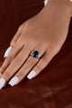 Blue Sapphire Cushion Cut Engagement Ring