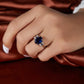 Blue Sapphire Cushion Cut Engagement Ring