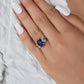 Blue Sapphire Cushion Cut Engagement Ring