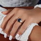 Blue Sapphire Cushion Cut Engagement Ring