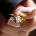 Bezel Set 1.51 Ct Rose Cut Moissanite Engagement Ring