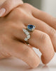 Blue Sapphire Cushion Cut Engagement Ring