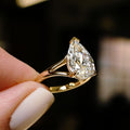 2.71 Ct Pear Cut Moissanite Engagement Ring, Pear Cut Ring