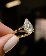 2.71 Ct Pear Cut Moissanite Engagement Ring, Pear Cut Ring