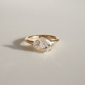 1.32 Ct Elongated Pear Cut Moissanite Engagement Ring