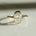 Bezel Set 1 Ct Oval Cut Moissanite Engagement Ring