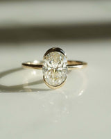 Bezel Set 1 Ct Oval Cut Moissanite Engagement Ring