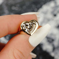 3 ct Heart Cut Engagement Ring For Her Delicate Heart Ring