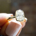 Bezel Set 2.01 Ct Cushion Cut Moissanite Engagement Ring