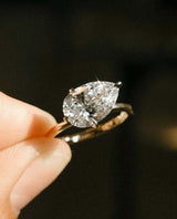 5 Ct Elongated Pear Cut Moissanite Engagement Ring