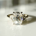 Old Mine 3.10 Ct Cushion Cut Moissanite Engagement Ring