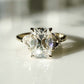 Old Mine 3.10 Ct Cushion Cut Moissanite Engagement Ring
