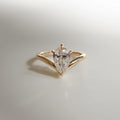 1.50 Ct Elongated Pear Cut Moissanite Engagement Ring